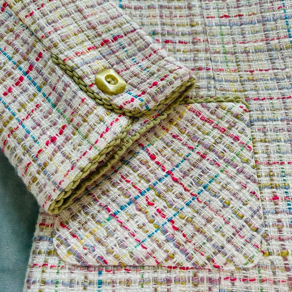 Vintage Henry Lee multi-colored tweed blazer! Size 14! - Picture 3 of 10